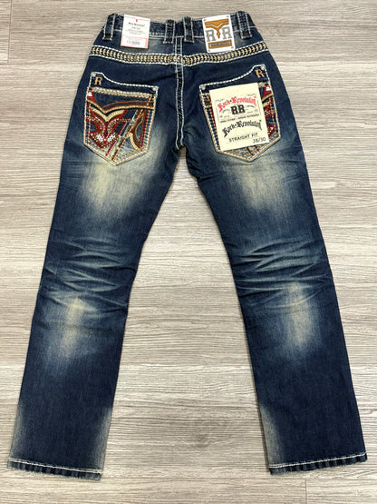 Revolution Mens 'El Gallo' Bootcut Straight Fit Jeans - Blue