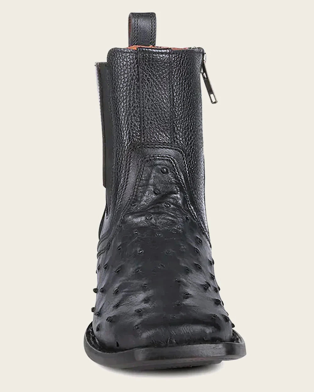 Cuadra Mens Urban Ostrich Ankle Boot - Black