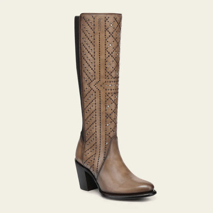 Cuadra Womens Sahara Tall Boot w/ Crystals - Arena Almond CC258