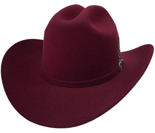 Cuernos Chuecos 6x Durango Texana Wool Felt - Wine