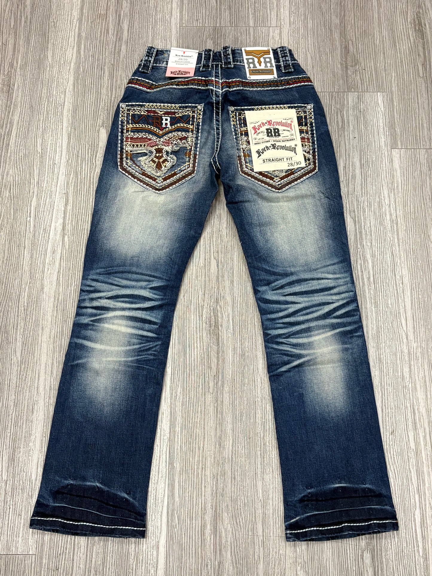 Rock Revolution Mens 'El Aguila' Bootcut Straight Fit Jeans