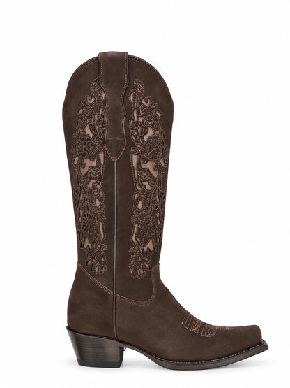 Denver Womens Amara Nobuck Boots Bota Alta - Brown