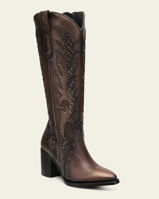 Cuadra Womens Gisselle Tejido Bota Alta Boot - Honey CC338