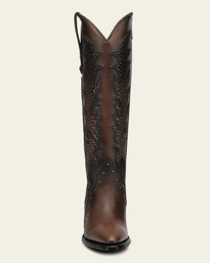 Cuadra Womens Gisselle Tejido Bota Alta Boot - Honey CC338
