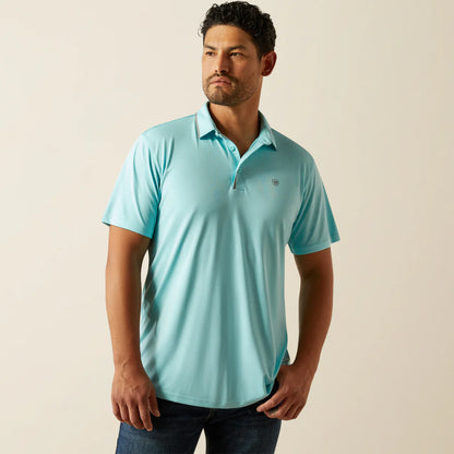 Ariat Mens Welded TEK Fitted Polo - Angel Blue
