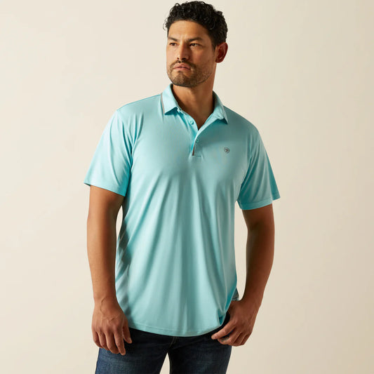 Ariat Mens Welded TEK Fitted Polo - Angel Blue