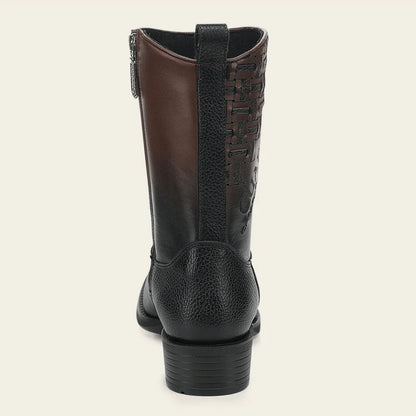 Cuadra Mens Woven Tejido Narrow Square Toe Low Shaft Boot - Chocolate CC293