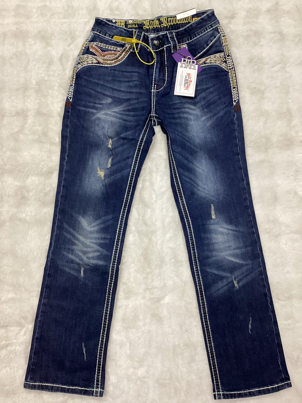 Revolution Mens ladiador  Bootcut Straight Fit Jeans