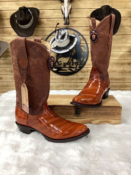Los Altos MenS Boot Eel Round Toe (Cognac)