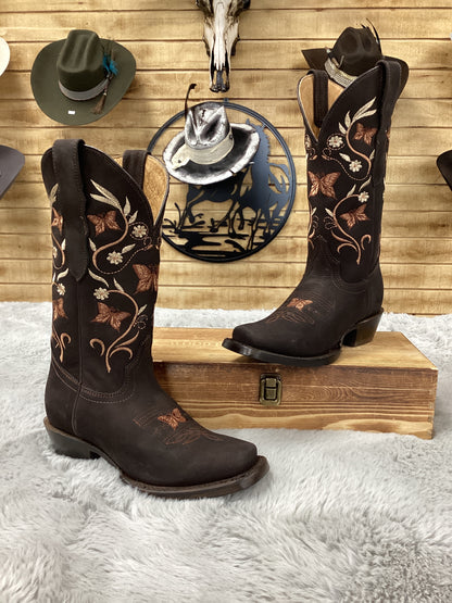 El General Womens Butterfly Embroidered Boots