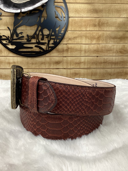 Denver Python Print Belt - Marron