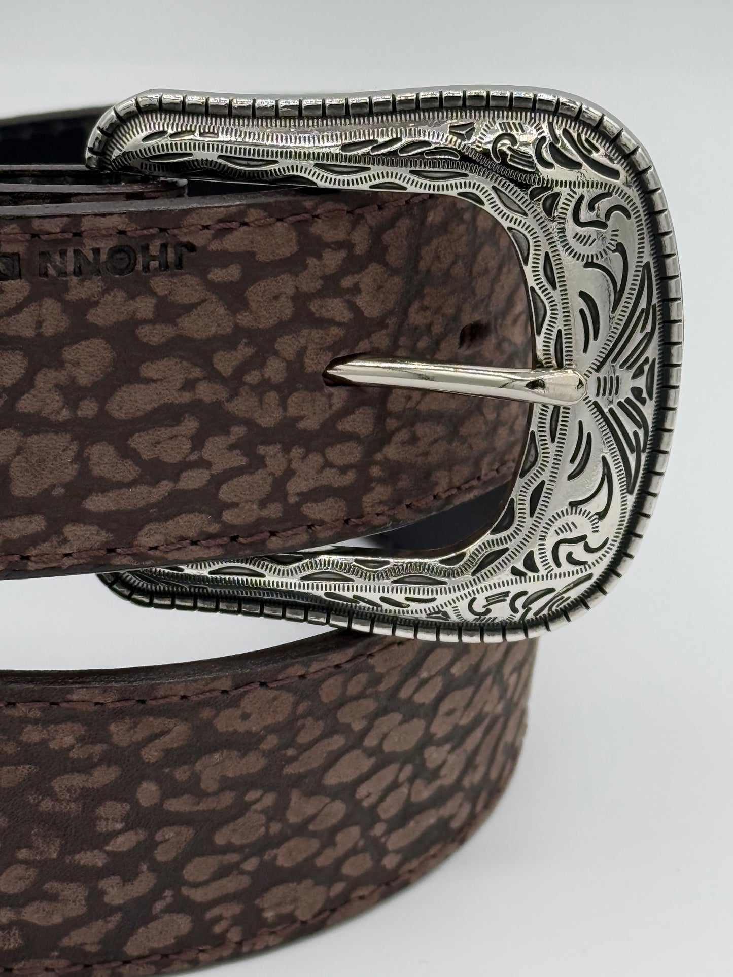 Bull Print Leather Belt