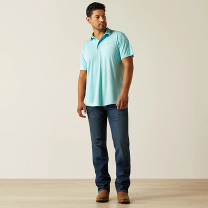 Ariat Mens Welded TEK Fitted Polo - Angel Blue