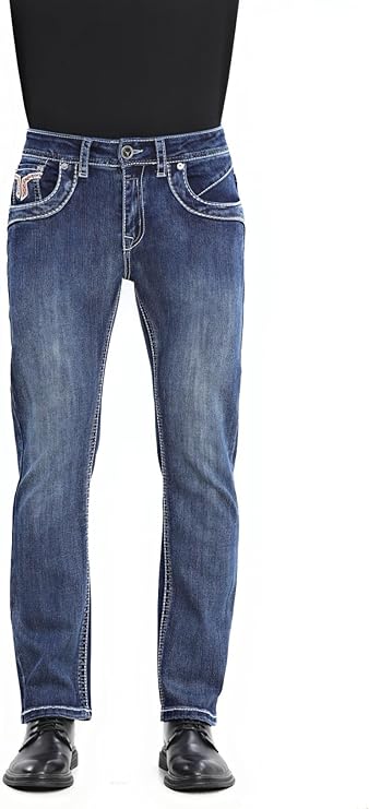 Western Bull Mens Straight Jean - Dark Blue WB-70