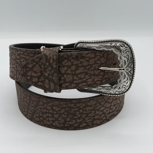 Bull Print Leather Belt