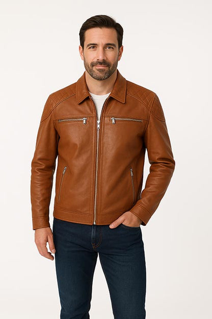 Scully Mens Brown Lamb Leather Rich Jacket