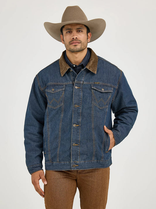 Wrangler Mens Wrangler® Blanket Lined Denim Jacket - Rustic