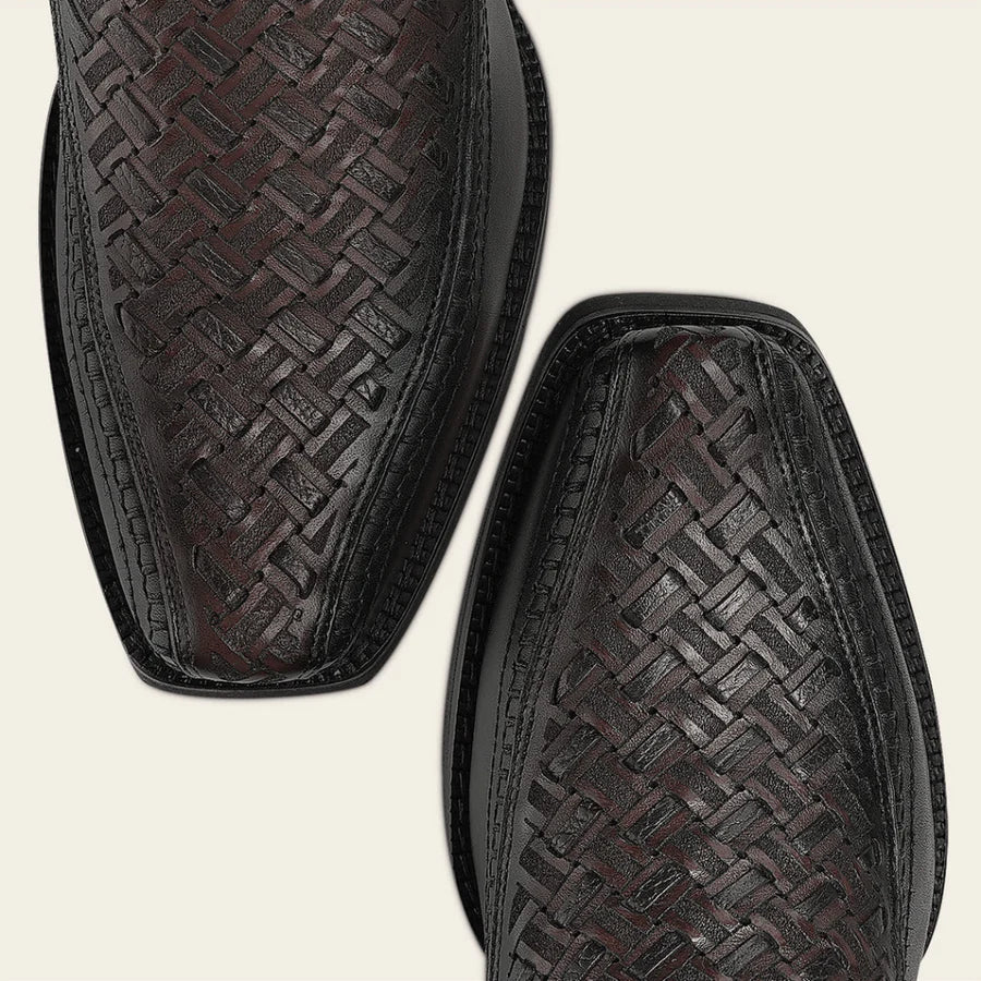 Cuadra Mens Woven Tejido Narrow Square Toe Low Shaft Boot - Chocolate CC293