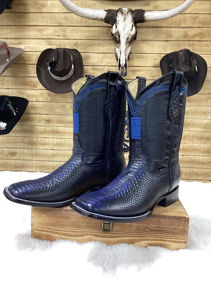 Hooch Mens Python Print Boot - Blue