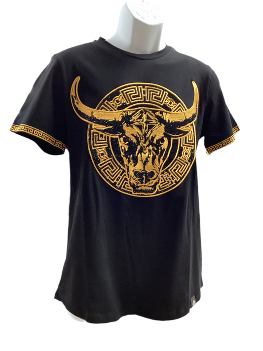 LAVERITA Men Camiseta Bull Head