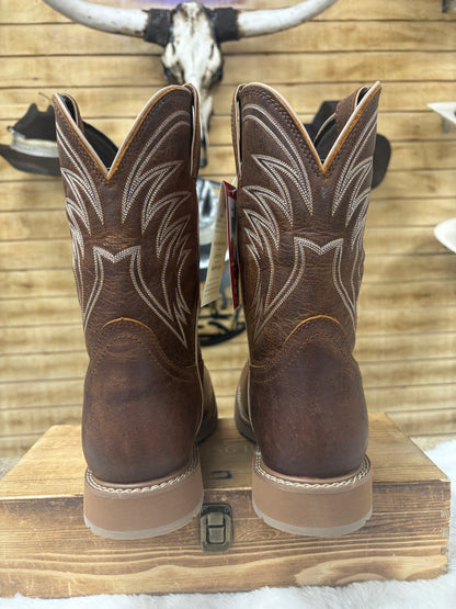Justin Mens Driller Pecan Brown Water Buffalo Boots