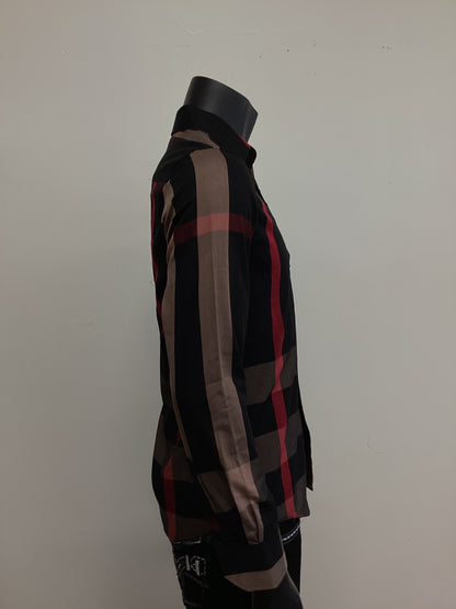 Baldelli Mens Shirt- Khaki and Black Brown