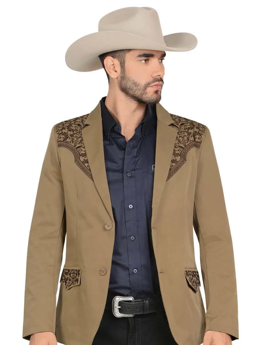 Embroidered Montero slim fit suit for men  MT  2187