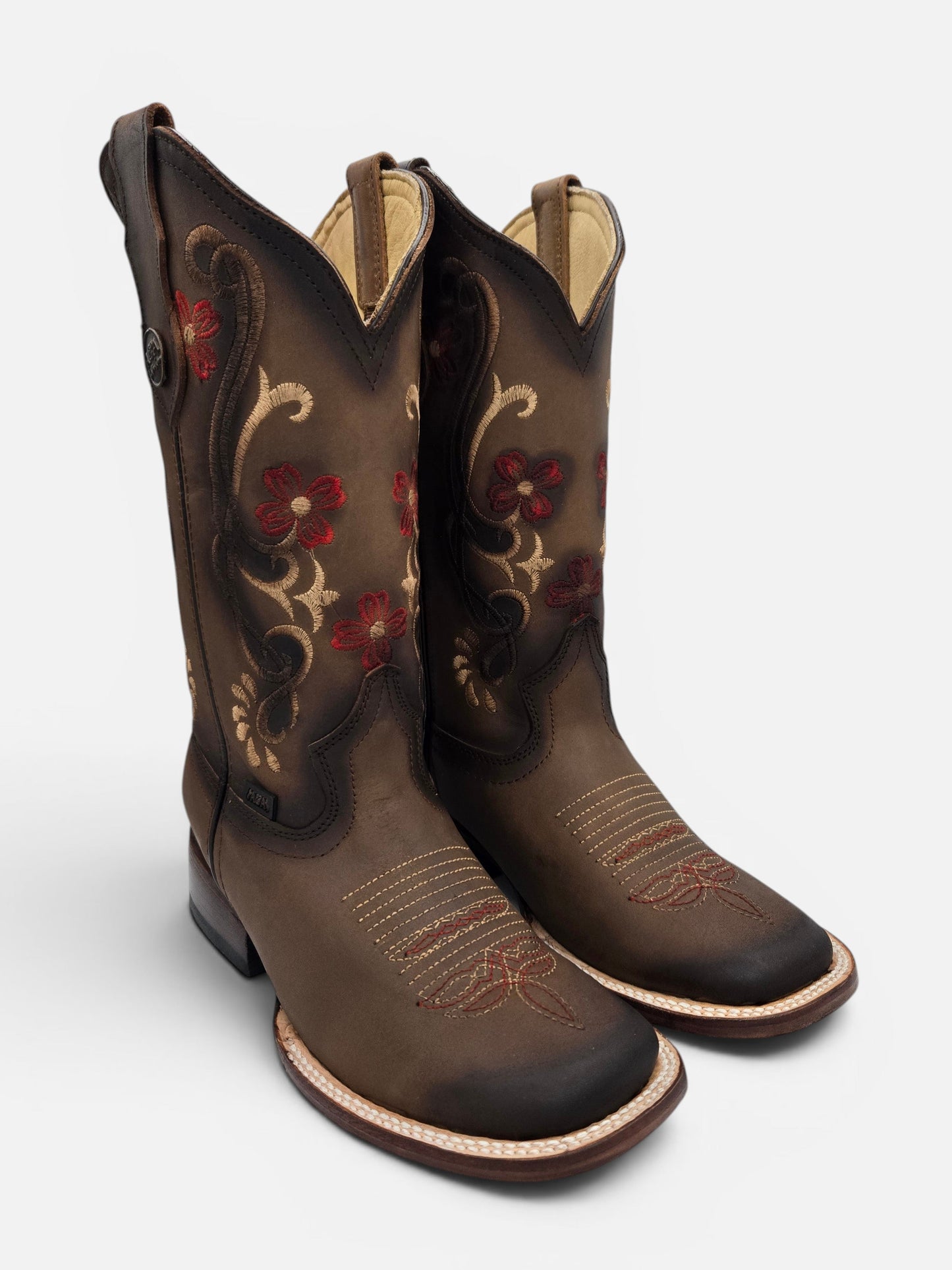 Bandida Womens Poppy Embroidered Boots - Dark Brown