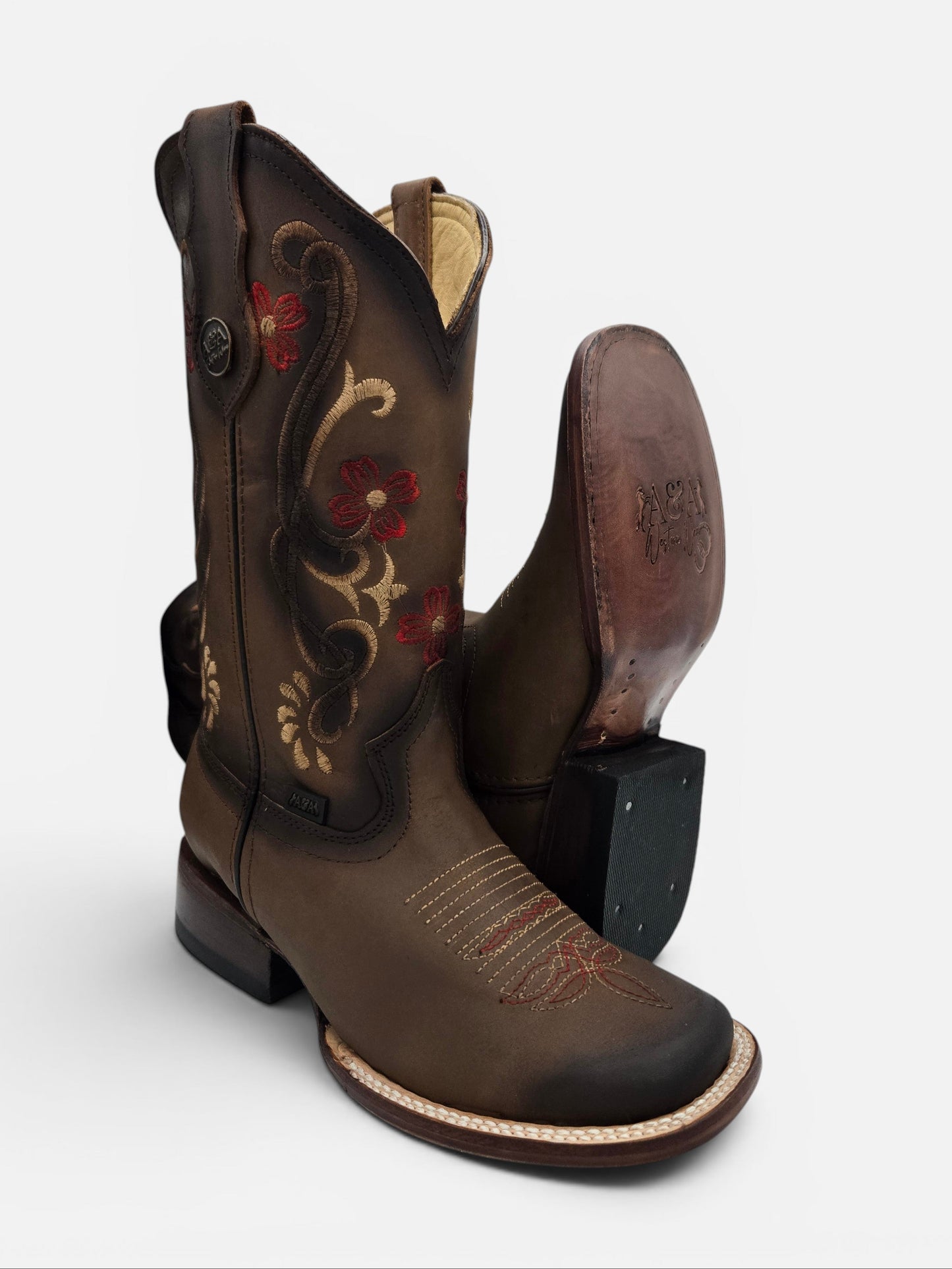 Bandida Womens Poppy Embroidered Boots - Dark Brown