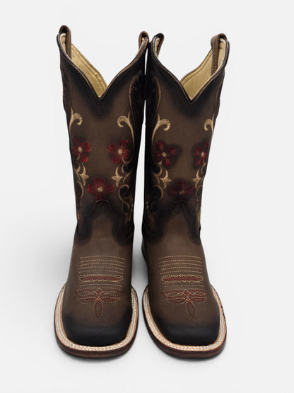 Bandida Womens Poppy Embroidered Boots - Dark Brown