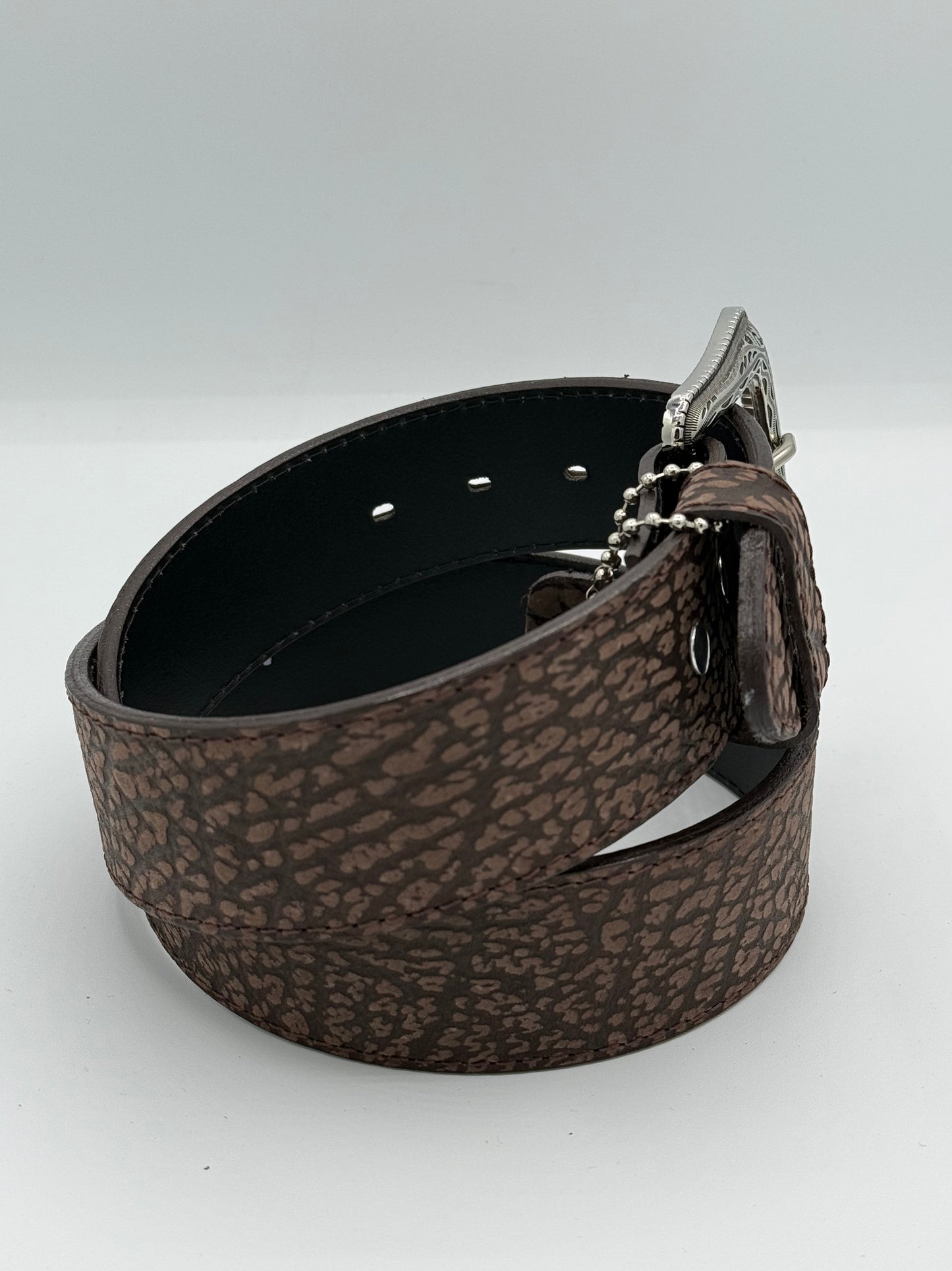Bull Print Leather Belt