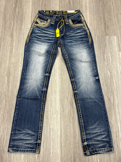 Rock Revolution Mens Agedres Bootcut Straight Fit Jeans