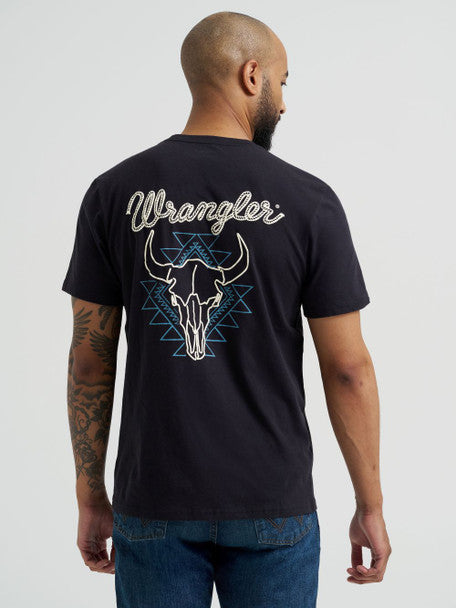 Wrangler Mens Cow Skull Graphic Tee - Black