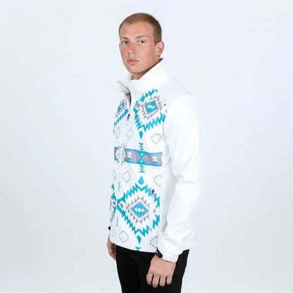Platini Mens Aztec Soft Shell Jacket - Black, White