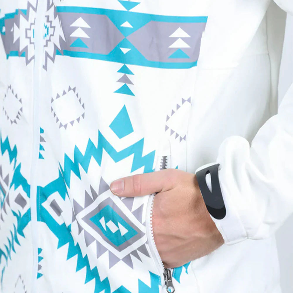 Platini Mens Aztec Soft Shell Jacket - Black, White