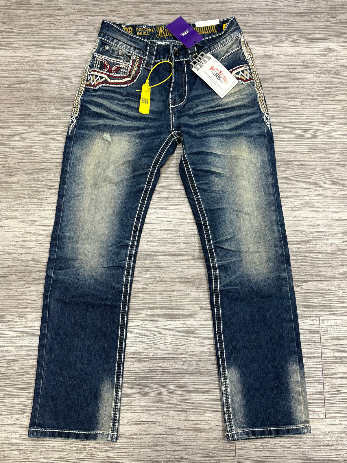 Revolution Mens 'El Gallo' Bootcut Straight Fit Jeans - Blue