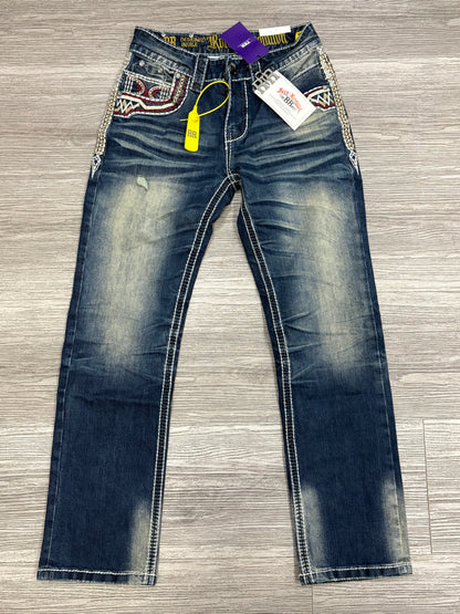 Revolution Mens 'El Gallo' Bootcut Straight Fit Jeans - Blue