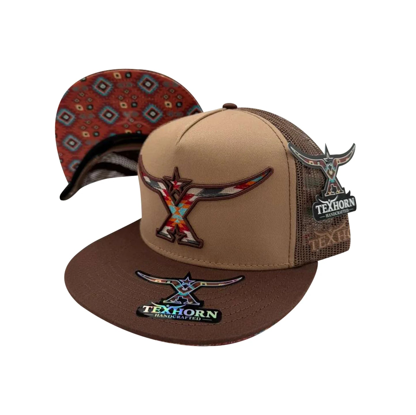 Texhorn Youth Bull Horn w/ Aztec Print