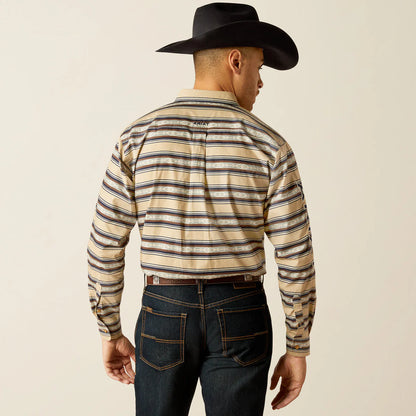 Ariat Mens Team Korbyn Classic Fit Shirt - Tan/Navy Blue