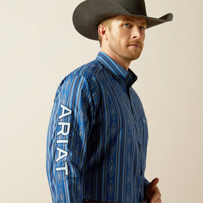 Ariat Mens Team Pace Classic Fit Shirt - Blue/Ligth Blue