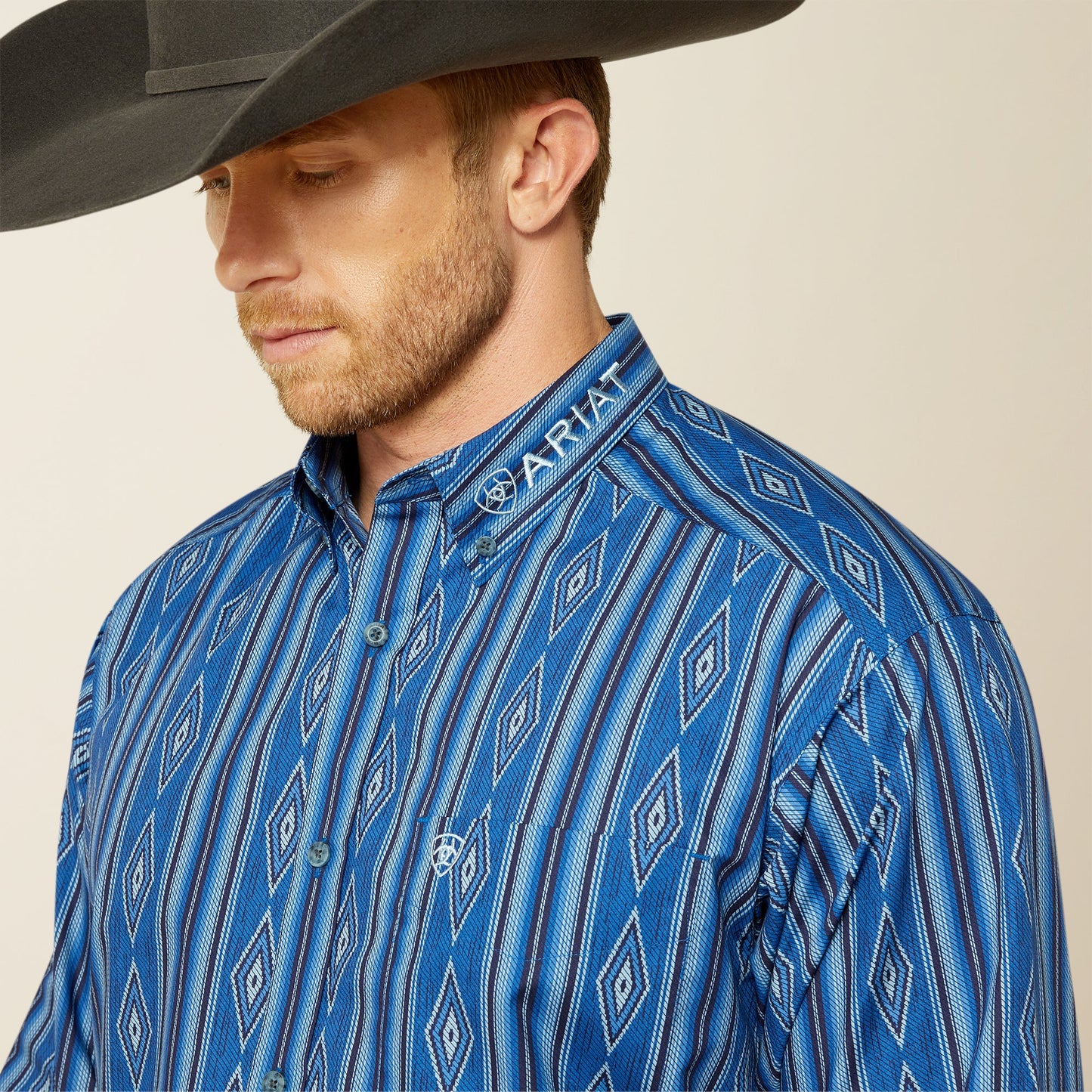 Ariat Mens Team Pace Classic Fit Shirt - Blue/Ligth Blue