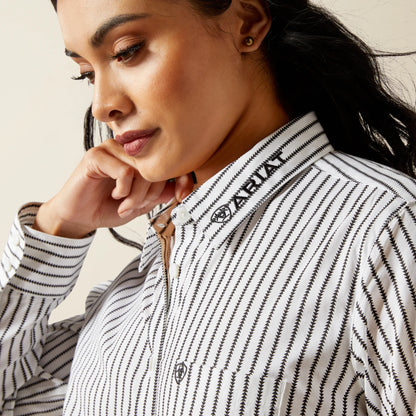 Ariat Womens Kirby Stretch Shirt - Black and White Triangle Stripe