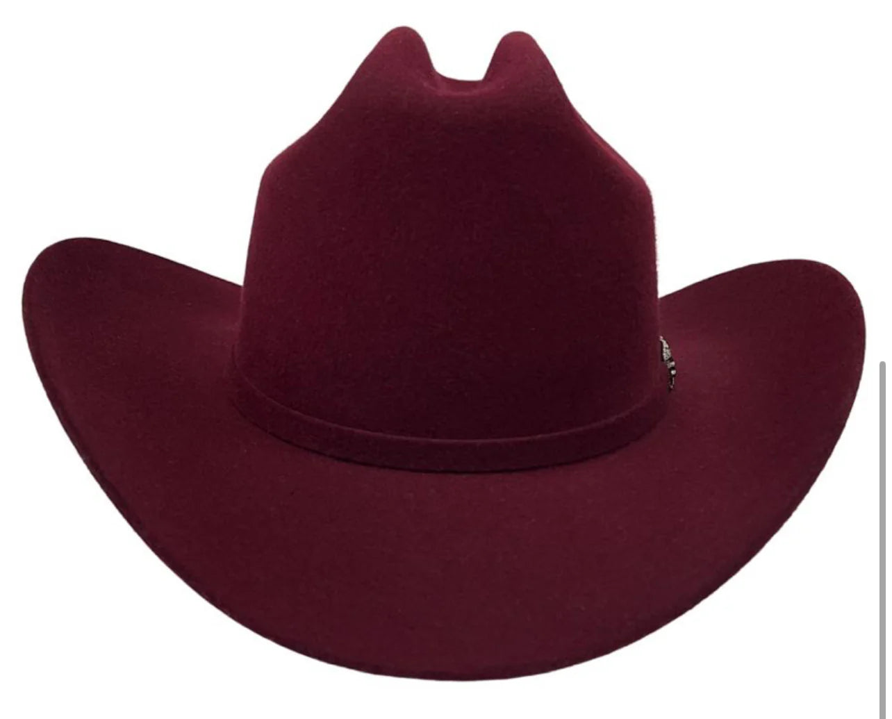 Cuernos Chuecos 6x Durango Texana Wool Felt - Wine