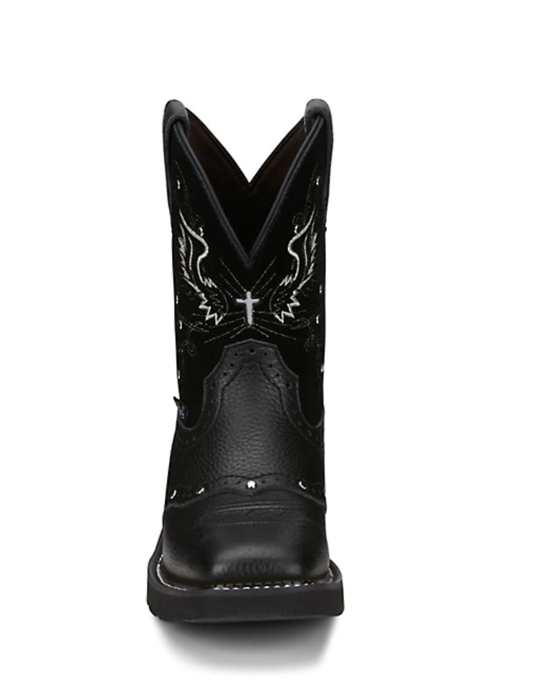 Justin Womens Mandra Studded Square Toe Casual Boot - Black