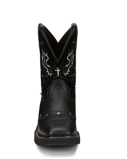 Justin Womens Mandra Studded Square Toe Casual Boot - Black