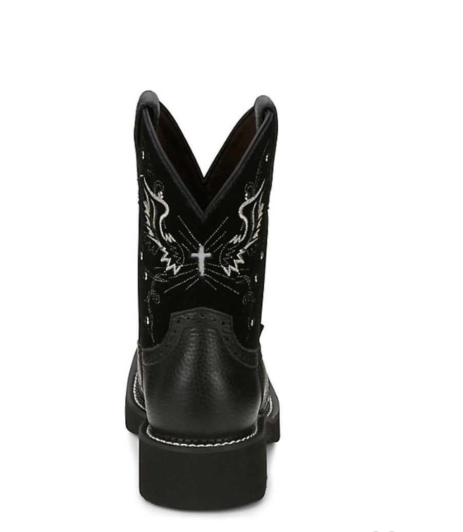 Justin Womens Mandra Studded Square Toe Casual Boot - Black