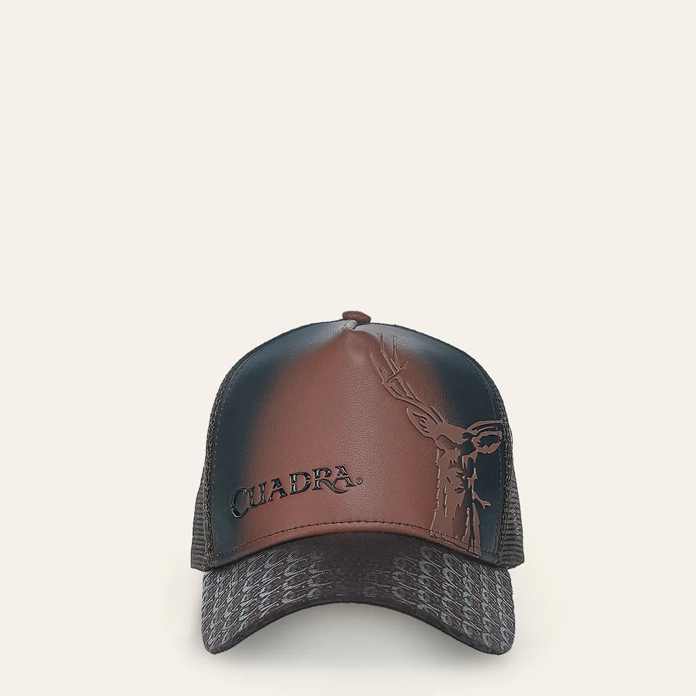 Cuadra Deer Patch Leather Cap