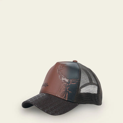 Cuadra Deer Patch Leather Cap