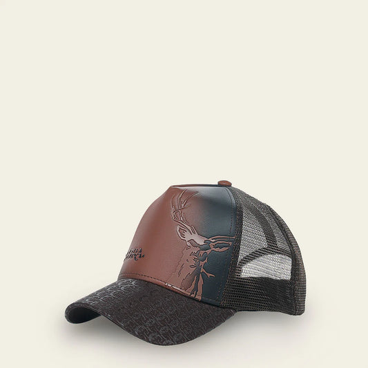 Cuadra Deer Patch Leather Cap