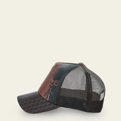 Cuadra Deer Patch Leather Cap
